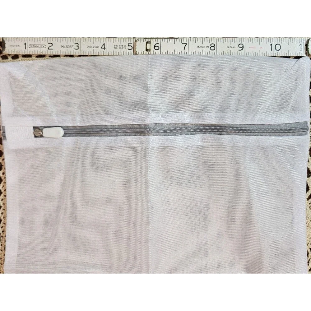 NEW Pair of Small White Mesh Laundry Bags for Delicates Reusable 11